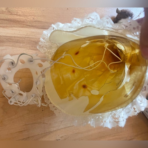 Vtg Lace Angel Tree Topper/ Table Christmas Angel Lights Don’t Work Up 12” XMAS - Picture 4 of 5